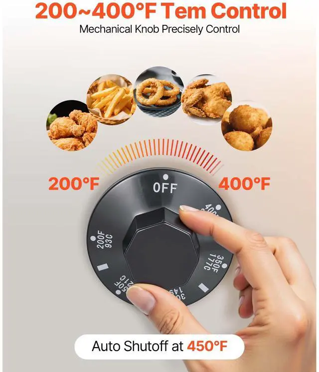 Alt view image 5 of 7 - Commercial Deep Fryer, 3-Burner Fryer for Restaurants, Stainless Steel Floor Standing Deep Fryers with Dual Baskets and Adjustable Temperature, Natural Gas Powered, 40 lbs Capacity, 90,000 BTU