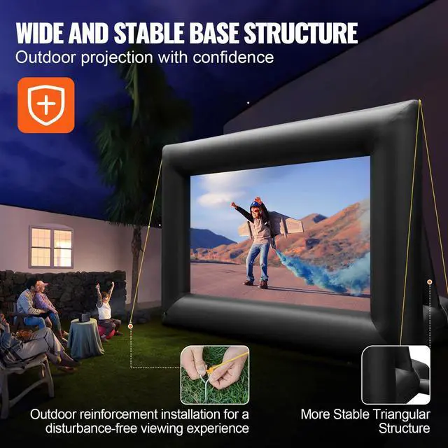 Alt view image 5 of 7 - Inflatable Movie Screen 24FT Inflatable Projector Screen for outside with 360W Air Blower Inflatable Screen Oxford Fabric Material Blow Up Screen for Outdoor Movie Supports Front/Rear Projection