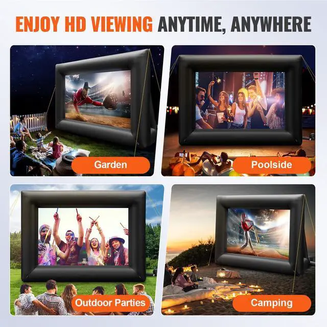 Alt view image 6 of 7 - Inflatable Movie Screen 24FT Inflatable Projector Screen for outside with 360W Air Blower Inflatable Screen Oxford Fabric Material Blow Up Screen for Outdoor Movie Supports Front/Rear Projection