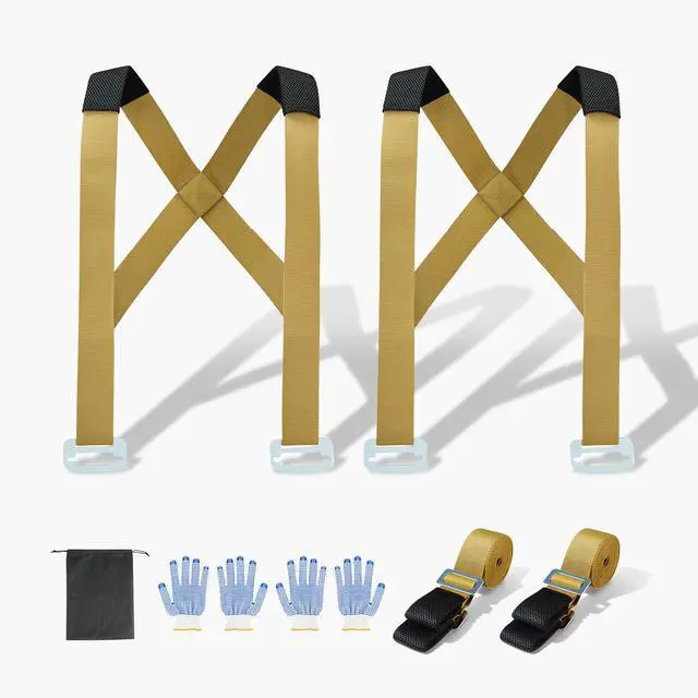Alt view image 2 of 8 - VEVOR Moving Straps, Supports up to 1000 lbs, 2-Person Lifting and Moving System with 2 Harness Straps & 2 Load-bearing Straps, Adjustable Lifting Shoulder Straps Move Furniture Appliances Mattresses