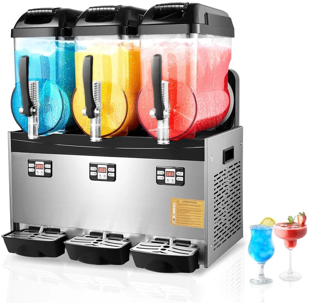Main image of Commercial Slushy Machine, 12Lx3 Triple Tank Frozen Drink Machine, 144 Cups Stainless Steel Margarita Smoothie Frozen Drink Maker, Slushie Maker for Home Party Restaurants Cafe Bars