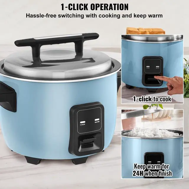 Alt view image 7 of 8 - VEVOR Commercial Rice Cooker 50-Cup Non-Stick Pot 10L 24H Keep Warm Restaurant