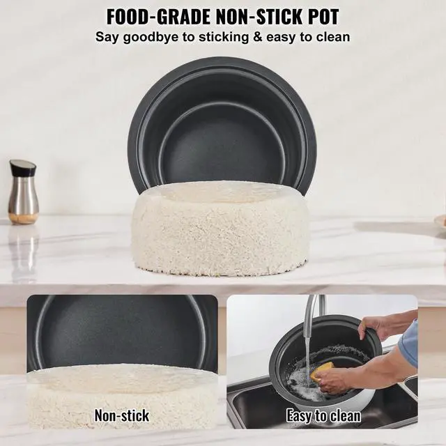 Alt view image 5 of 8 - VEVOR Commercial Rice Cooker 50-Cup Non-Stick Pot 10L 24H Keep Warm Restaurant