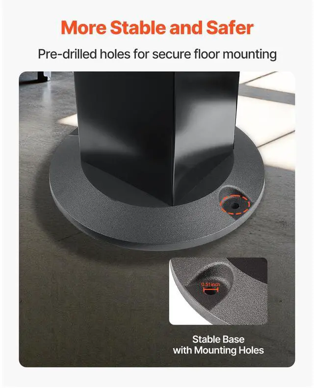 Alt view image 5 of 8 - VEVOR Bench Grinder Stand, Heavy-Duty Bench Grinder and Vise Floor Pedestal with 11" x 6.7" Mounting Plate, Grinding Wheel Storage Compartments & Cast Iron Base, Compatible with Most Bench Grinders