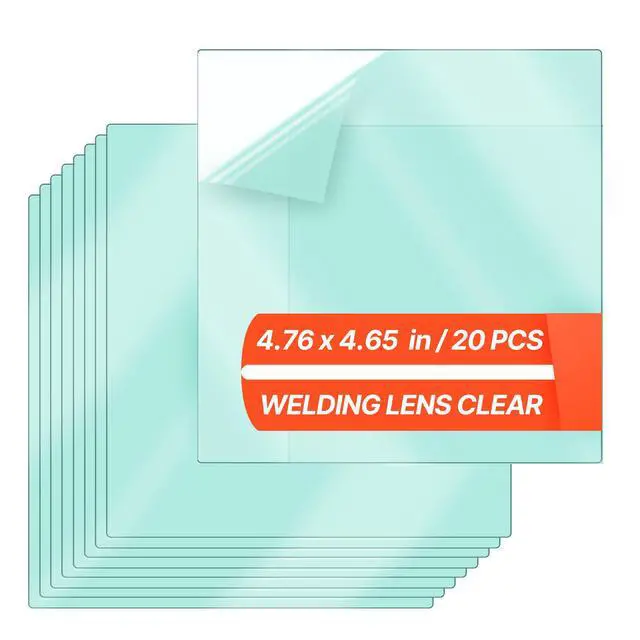 Alt view image 2 of 8 - VEVOR Welding Helmet Outer Cover Lens 20PCS 4.76" x 4.65" Outer Replacement Lens