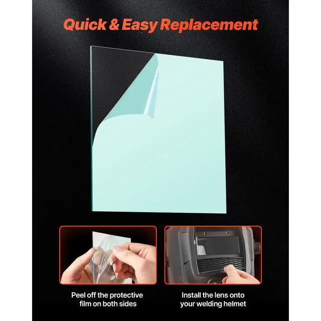 Alt view image 6 of 8 - VEVOR Welding Helmet Outer Cover Lens 20PCS 4.76" x 4.65" Outer Replacement Lens