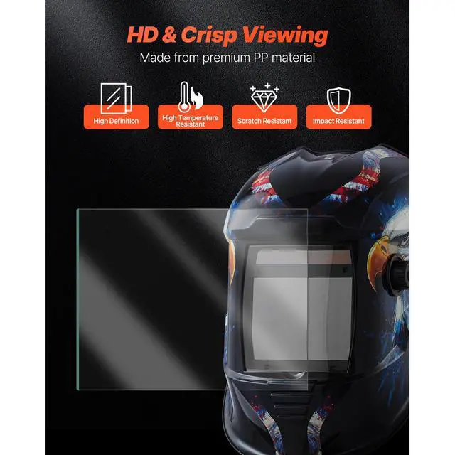 Alt view image 5 of 8 - VEVOR Welding Helmet Outer Cover Lens 20PCS 4.76" x 4.65" Outer Replacement Lens