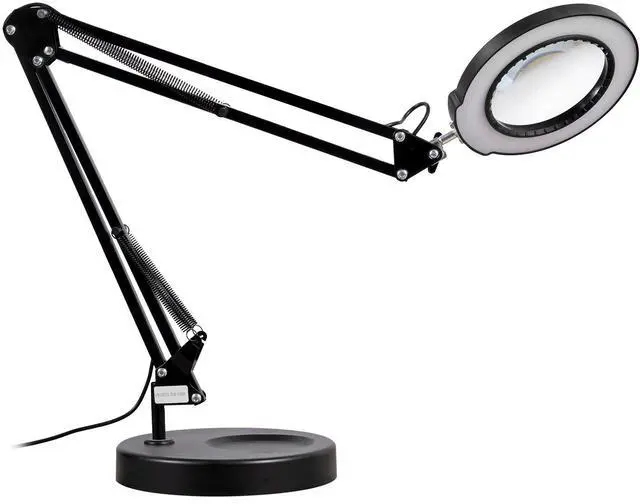 Alt view image 8 of 14 - VEVOR Magnifying Glass with Light and Stand, 5X Magnifying Lamp, 4.3" Glass Lens, Base and Clamp 2-in-1 Desk Magnifier with Light, 64 LED Lights 5 Color Modes, for Close Work Reading Repair Crafts