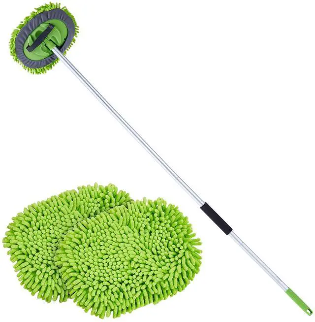 Alt view image 3 of 9 - VEVOR Car Wash Brush 62-Inch Car Washing Brush with Soft Chenille Fiber Mop Mitt