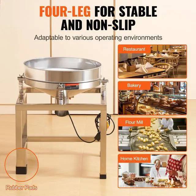 Alt view image 5 of 8 - VEVOR Electric Vibrating Sieve Machine with 40+100 Mesh Automatic Sifter Shaker