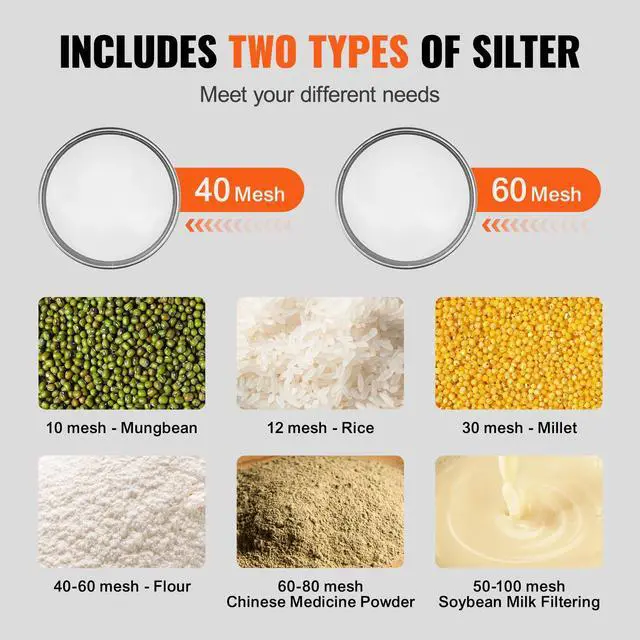 Alt view image 10 of 14 - Automatic Electric Vibrating Sieve, Stainless Steel Sifter Shaker Machine with 40+60 Mesh, 45W Automatic Powder Sifter Machine Countertop, Electric Sieve Shaker for Flour Powers, Mungbean, Rice