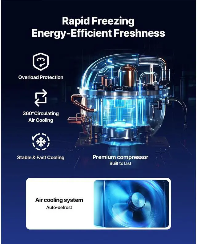 Alt view image 3 of 7 - 72" W Commercial Freezer, 17.7 Cu.Ft Worktop Freezers Undercounter with LED Auto Lighting and Lockable Door, 3 Doors Food Freezing Prep Worktable, Stainless Steel Prep Frozen Table with Casters