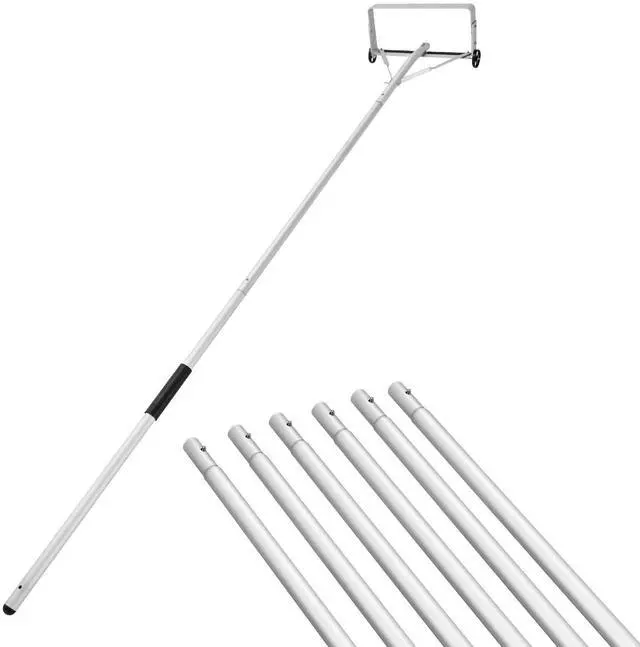 Alt view image 2 of 8 - VEVOR Snow Roof Rake, 18.5 in Aluminum Blade, 5.2-30 ft Adjustable Roof Snow Scraper with Wheels & Slide, , Lightweight Snows Removal Tool for House Rooftop Leaves Debris Clearing