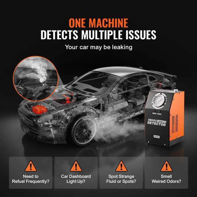 Alt view image 2 of 7 - Automotive Smoke Machine Leak Detector, EVAP Smoke Machine Leak Tester with Built-in Air Pump and Pressure Gauge, Dual-Mode Vacuum Pipe Fuel Diagnostic Detector for DC12V Cars, Trucks, ATVs