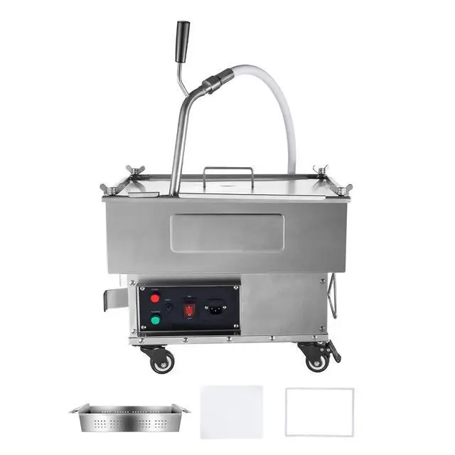 Alt view image 3 of 9 - VEVOR Mobile Fryer Filter, 18L Oil Tank Capacity, Oil Filtration System with 10 L/min Oil Filtration Speed, Mobile Frying Oil Filtering System with Swivel Wheels, Oil Hose for Restaurant Burger Stores
