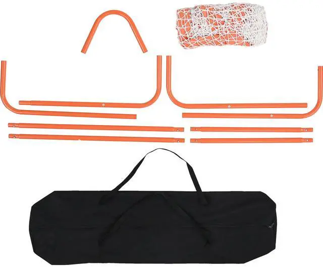 Alt view image 8 of 14 - VEVOR Lacrosse Goal, 4' x 4' Small Kids Lacrosse Net, Folding Portable Lacrosse Goal with Carry Bag, Iron Frame Backyard Training Equipment, Quick & Easy Setup, Perfect for Youth Training, Orange