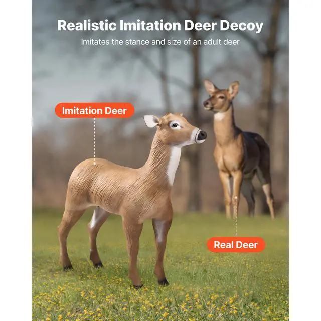 Alt view image 9 of 14 - Deer Decoy Outdoor Realistic Durable Doe Decoys for Hunting Foldable Legs 1-Pack
