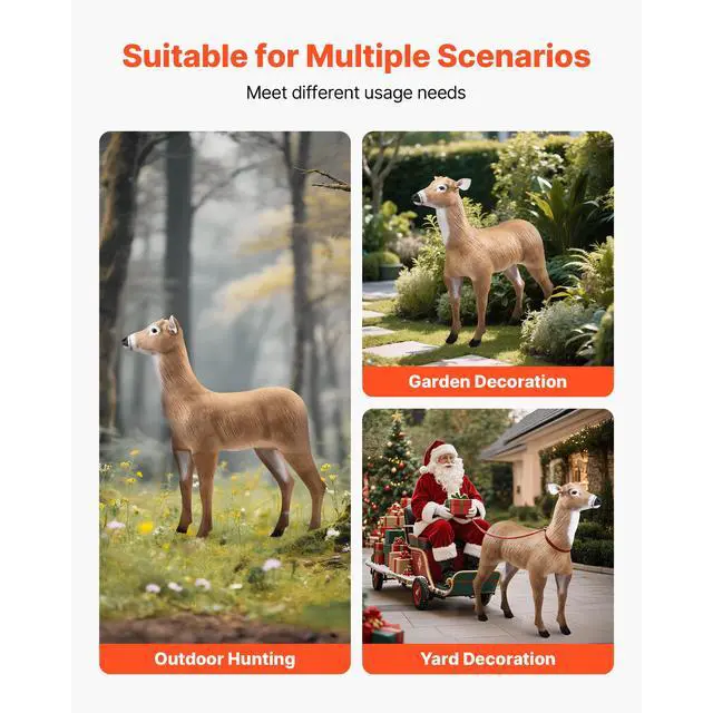 Alt view image 13 of 14 - Deer Decoy Outdoor Realistic Durable Doe Decoys for Hunting Foldable Legs 1-Pack