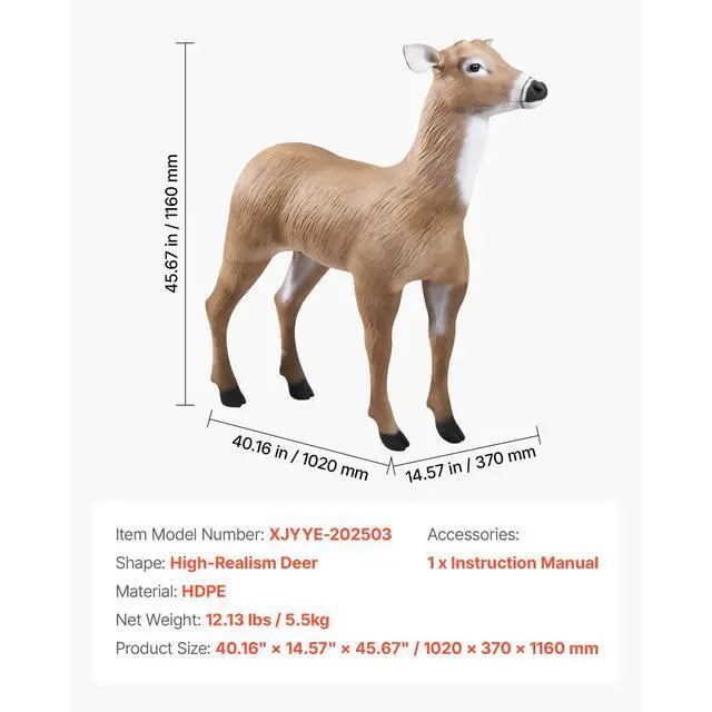 Alt view image 14 of 14 - Deer Decoy Outdoor Realistic Durable Doe Decoys for Hunting Foldable Legs 1-Pack