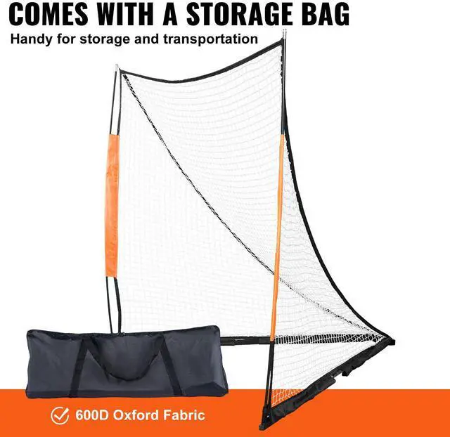 Alt view image 4 of 9 - VEVOR Lacrosse Goal, 6' x 6' Lacrosse Net, Portable Lacrosse Goal with Carry Bag, Fiberglass Rod Backyard Lacrosse Training Equipment, Easy Setup Collegiate Goal, Perfect for Youth Adult Training