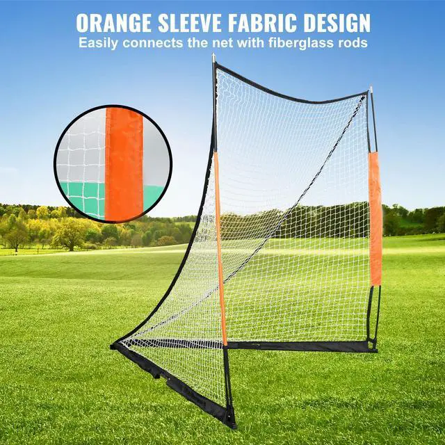 Alt view image 5 of 9 - VEVOR Lacrosse Goal, 6' x 6' Lacrosse Net, Portable Lacrosse Goal with Carry Bag, Fiberglass Rod Backyard Lacrosse Training Equipment, Easy Setup Collegiate Goal, Perfect for Youth Adult Training