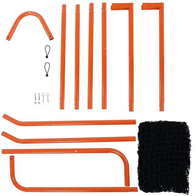 Alt view image 8 of 14 - VEVOR Lacrosse Goal, 6' x 6' Lacrosse Net, Folding Portable Backyard Lacrosse Training Equipment, Steel Frame Training Net, Quick & Easy Setup Lacrosse Goal, Perfect for Youth Adult Training, Orange