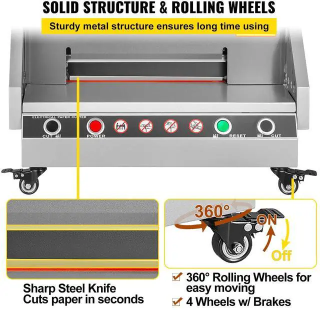 Alt view image 6 of 8 - VEVOR Electric Paper Cutter, 13" /330.2mm Cutting Width, 1.57"/40mm Cutting Thickness, Desktop Paper Cutting Machine with Button Control, Electric Paper Trimmer for Office, School, Printing Plant