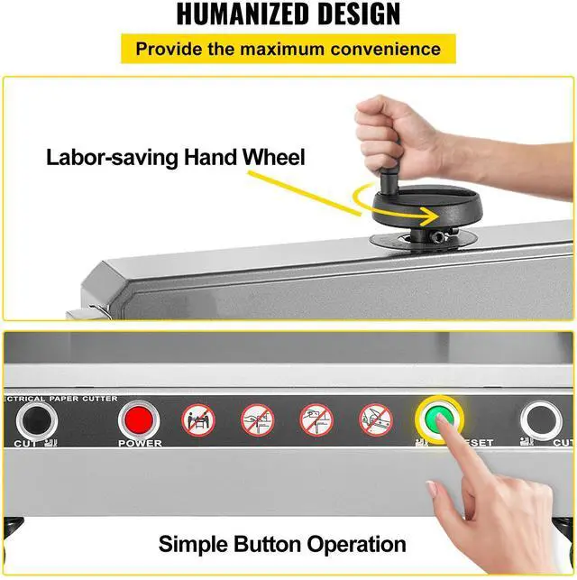 Alt view image 7 of 8 - VEVOR Electric Paper Cutter, 13" /330.2mm Cutting Width, 1.57"/40mm Cutting Thickness, Desktop Paper Cutting Machine with Button Control, Electric Paper Trimmer for Office, School, Printing Plant