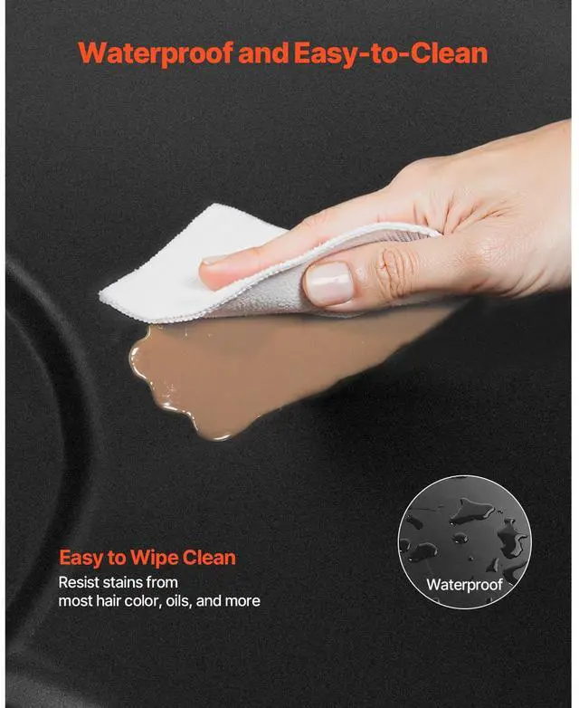 Alt view image 6 of 8 - VEVOR Salon Mat for Hair Stylist, 4 x 5 FT Hexagon Salon Chair Mat Anti Fatigue, 1-inch Thickened Barber Shop Floor Mat with Round Cut Out, Easy-to-Clean PVC Surface & Anti-Trip Beveled Edges