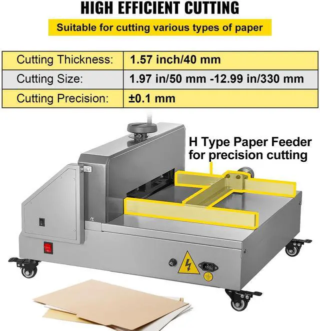 Alt view image 4 of 8 - VEVOR Electric Paper Cutter, 13" /330.2mm Cutting Width, 1.57"/40mm Cutting Thickness, Desktop Paper Cutting Machine with Button Control, Electric Paper Trimmer for Office, School, Printing Plant