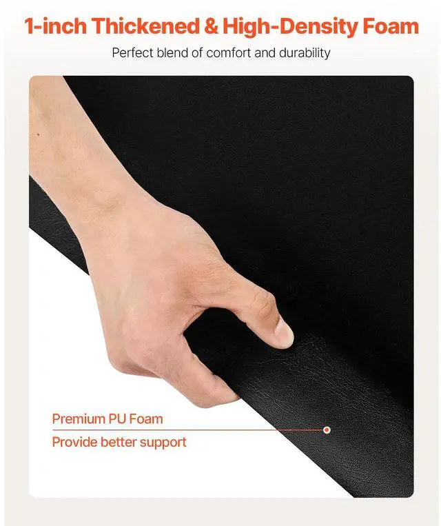 Alt view image 4 of 8 - VEVOR Salon Mat for Hair Stylist, 4 x 5 FT Hexagon Salon Chair Mat Anti Fatigue, 1-inch Thickened Barber Shop Floor Mat with Round Cut Out, Easy-to-Clean PVC Surface & Anti-Trip Beveled Edges