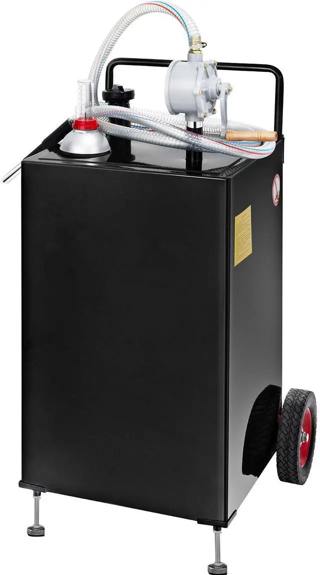 Alt view image 9 of 15 - VEVOR 30 Gallon Gas Caddy, Fuel Storage Tank with Wheels, Portable Fuel Caddy with Manuel Transfer Pump, Gasoline Diesel Fuel Container for Cars, Lawn Mowers, ATVs, Boats, More, Black