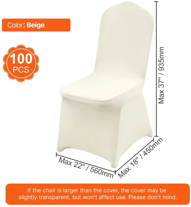 Alt view image 7 of 8 - Stretch Spandex Folding Chair Covers, Universal Fitted Chair Cover, Removable Washable Protective Slipcovers, for Wedding, Holiday, Banquet, Party, Celebration, Dining (100PCS Beige)