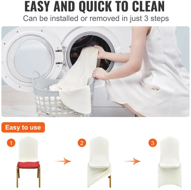 Alt view image 4 of 8 - Stretch Spandex Folding Chair Covers, Universal Fitted Chair Cover, Removable Washable Protective Slipcovers, for Wedding, Holiday, Banquet, Party, Celebration, Dining (100PCS Beige)