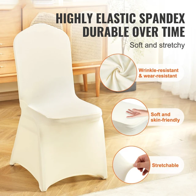 Alt view image 2 of 8 - Stretch Spandex Folding Chair Covers, Universal Fitted Chair Cover, Removable Washable Protective Slipcovers, for Wedding, Holiday, Banquet, Party, Celebration, Dining (100PCS Beige)