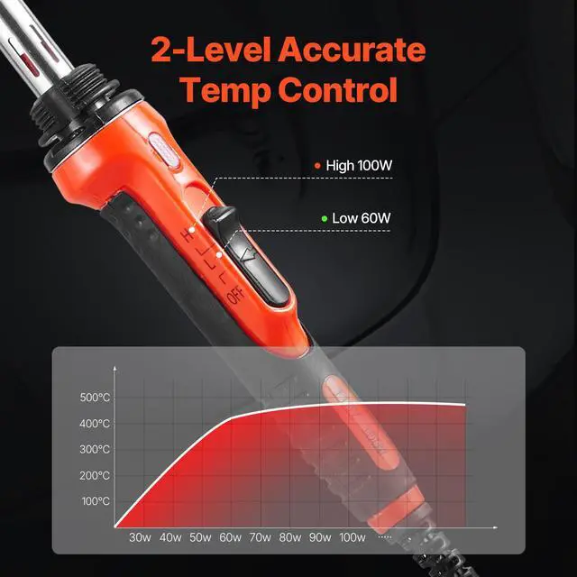 Alt view image 4 of 9 - VEVOR Plastic Welder Kit 60W/100W Plastic Welding Kit with 3 Tips & 20 Rods