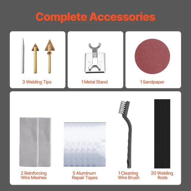 Alt view image 5 of 9 - VEVOR Plastic Welder Kit 60W/100W Plastic Welding Kit with 3 Tips & 20 Rods