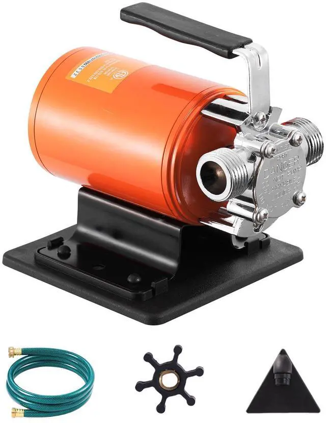 Alt view image 9 of 15 - VEVOR Water Transfer Pump, 12V DC 360 GPH 1/10HP, Portable Electric Utility Pump with 6 ft Suction Hose Kit, Impeller, Suction Strainer, for Garden, Rain Barrel, Pool, Pond, Hot Tub, Aquarium Draining