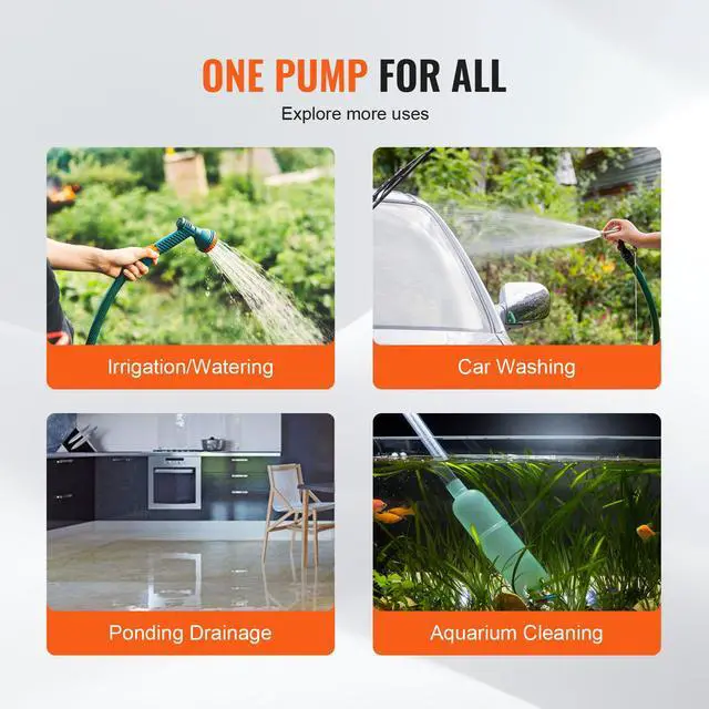Alt view image 14 of 15 - VEVOR Water Transfer Pump, 12V DC 360 GPH 1/10HP, Portable Electric Utility Pump with 6 ft Suction Hose Kit, Impeller, Suction Strainer, for Garden, Rain Barrel, Pool, Pond, Hot Tub, Aquarium Draining