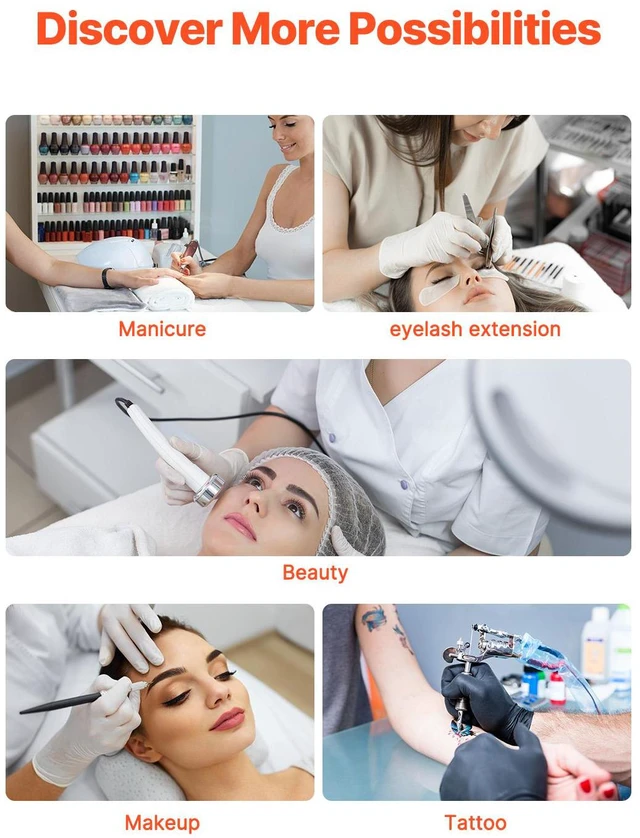 Alt view image 13 of 14 - VEVOR Nail Desk Light 20 W Clip on Half Moon Lash Light with Phone Holder Arched LED