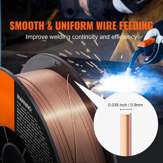 Alt view image 11 of 14 - VEVOR Solid MIG Welding Wire ER70S-6 0.035inch 11LBS Mild Steel MIG Welding Wire