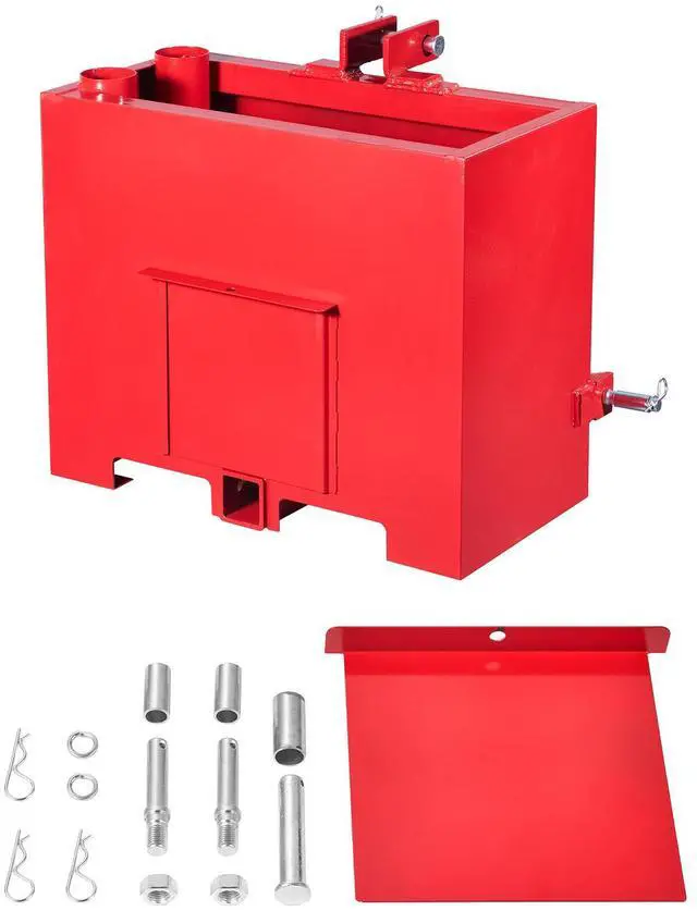 Alt view image 3 of 9 - VEVOR Ballast Box 3 Point Category 1 Tractor Quick Tach Hitch Counterweight Red