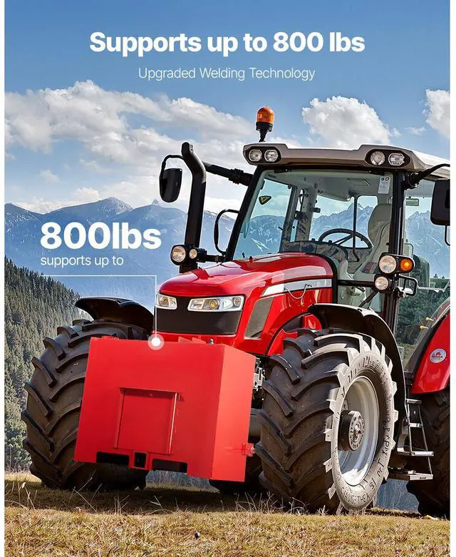 Alt view image 6 of 9 - VEVOR Ballast Box 3 Point Category 1 Tractor Quick Tach Hitch Counterweight Red