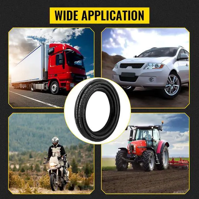 Alt view image 7 of 7 - Hydraulic Hose 1/4 inch x 100 ft, Coiled Hydraulic Hose 5800 PSI, Rubber Hydraulic Hose with 2 High-Tensile Steel Wire Braid, Bulk Hydraulic Hose -20 to 140, Hydraulic Oil Flexible Hose