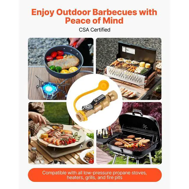 Alt view image 8 of 8 - VEVOR 7 Pcs RV Propane Quick Connect Fitting 1/4-Inch NPT x 3/8-Inch Flare