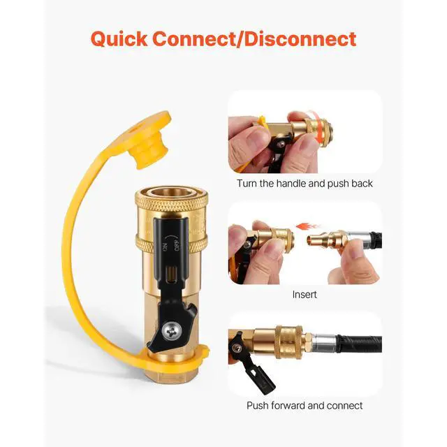 Alt view image 6 of 8 - VEVOR 7 Pcs RV Propane Quick Connect Fitting 1/4-Inch NPT x 3/8-Inch Flare