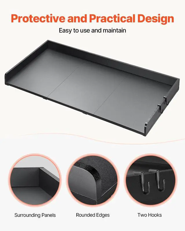 Alt view image 13 of 14 - VEVOR Washer Dryer Countertop, 27.5" Depth x 54" Width, Washer Dryer Wood Top for Laundry Room Organization with Edge Rails (Black)