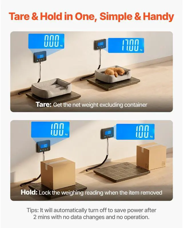 Alt view image 4 of 7 - Digital Postal Scale, 0.7 oz/3.5 oz Dual Accuracy, 660 lbs Commercial Weight Scale with Hold/Tare Function & LCD Display, Fit for Packages, Postage, Luggage, Battery & Charging Cable Included
