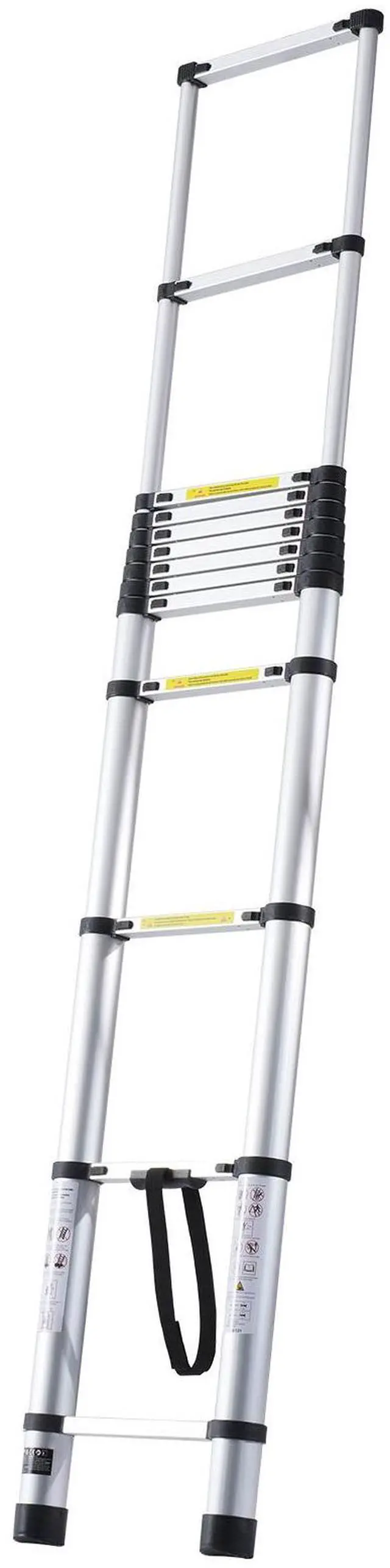 Alt view image 2 of 8 - VEVOR Telescoping Ladder, 16.4FT Aluminum Lightweight Extension Ladder, Multi-button Retraction Collapsible Ladder, 375 LBS Capacity with Non-slip Feet, Portable Compact Ladders for Home, RV, Loft