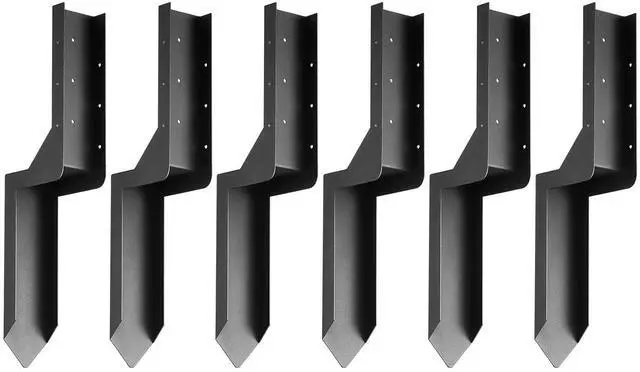 Alt view image 8 of 14 - VEVOR Fence Post Anchor Repair Kit, 6 Pack Inner Diameter 3.5 x3.5 Inches Heavy Duty Steel Fence Post Support Stakes, Anchor Ground Spike for Repair Tilted, Broken Wood Fence Post, Enveloping